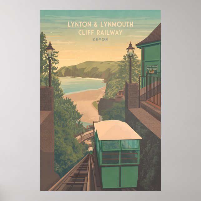 Lynton och Lynmouth Cliff Railway Resa Affisch (Framsidan)