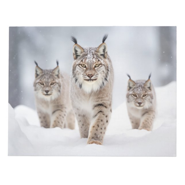 Lynx Animal Family Wandering Nature Anteckningsblock (Framsida)