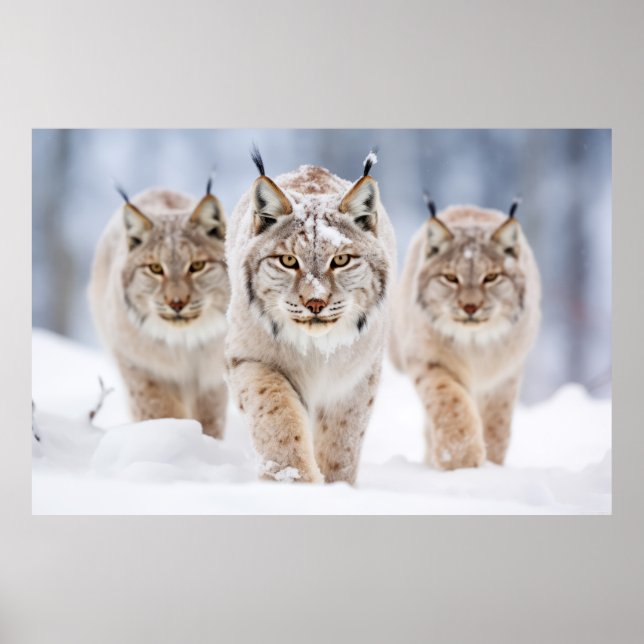 Lynx Animal Family Wandering Nature Poster (Framsidan)