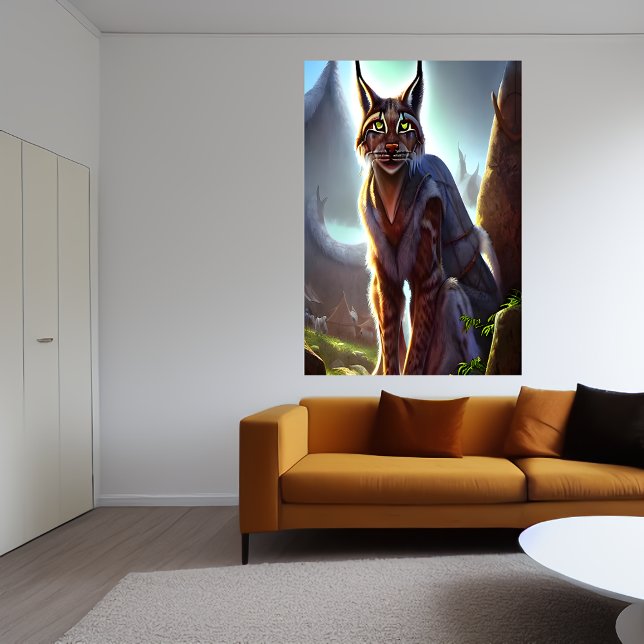 Lynx i byn Viking | AI Art Poster (Skapare uppladdad)