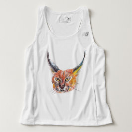 Lynx löpning tank topp, Vit Tee Shirt