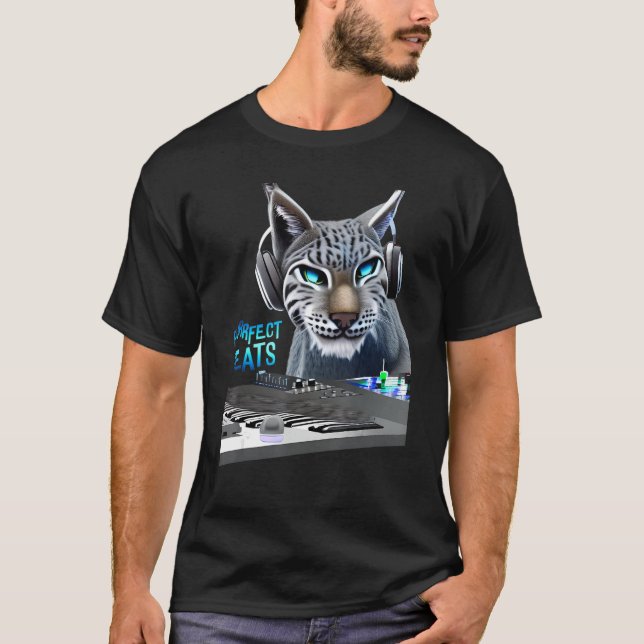 Lynx Music Beats Bobcat Animal Musician T Shirt (Framsida)