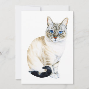 Lynx Point Siamese Cat Hand-Paediatric Watercolor