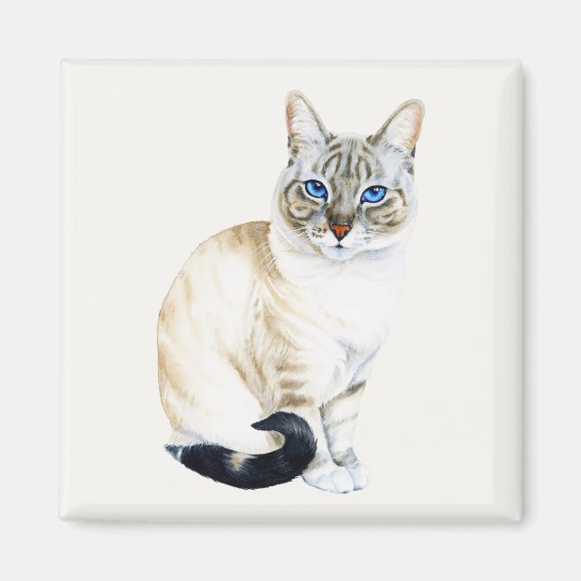 Lynx Point Siamese Cat Magnet (Framsidan)