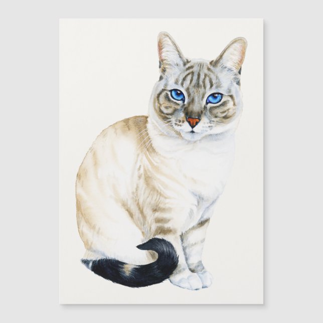 Lynx Point Siamese Cat Magnetic Card (Framsida)