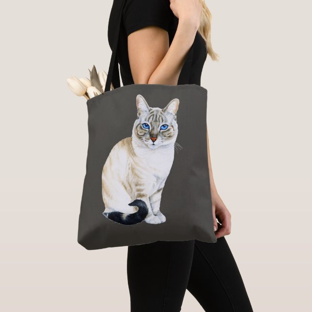Lynx Point Siamese Cat Personlig Tygkasse (Närbild)