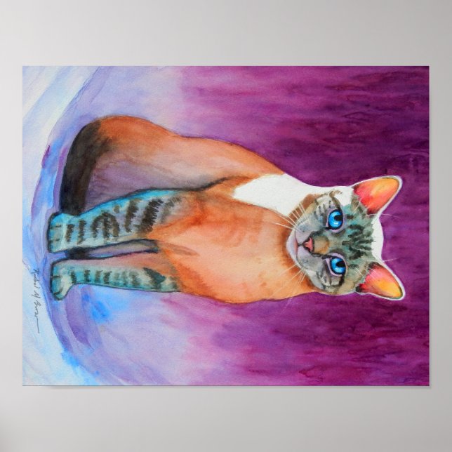 Lynx Point Siamese Cat Study Poster (Framsidan)