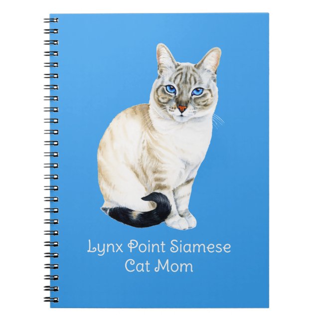 Lynx Point Siamese Cat Watercolor Anteckningsbok (Framsidan)