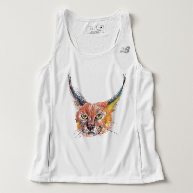 Lynx Running Tanktop, White Tee Shirt (Design framsida)