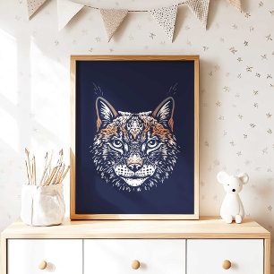 Lynx Skriv ut Forest Animal Lynx Wall Poster