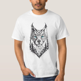 Lynx Vild Animal Nature Illustration Art Tattoo T Shirt