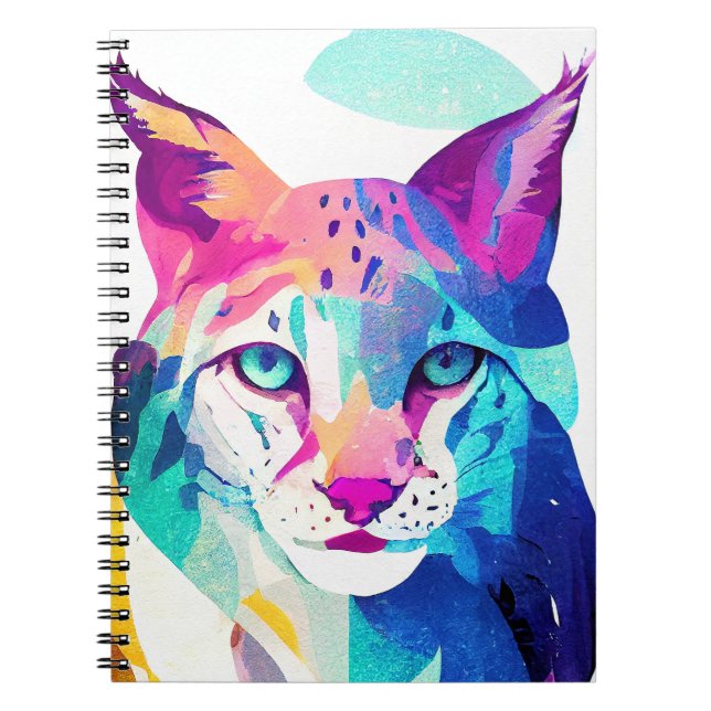 Lynx Vild Nature Animal Färg Art Painting Anteckningsbok (Framsidan)