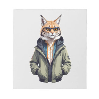 Lynx Wearing Hoodie Funny Coola Animal Character Anteckningsblock