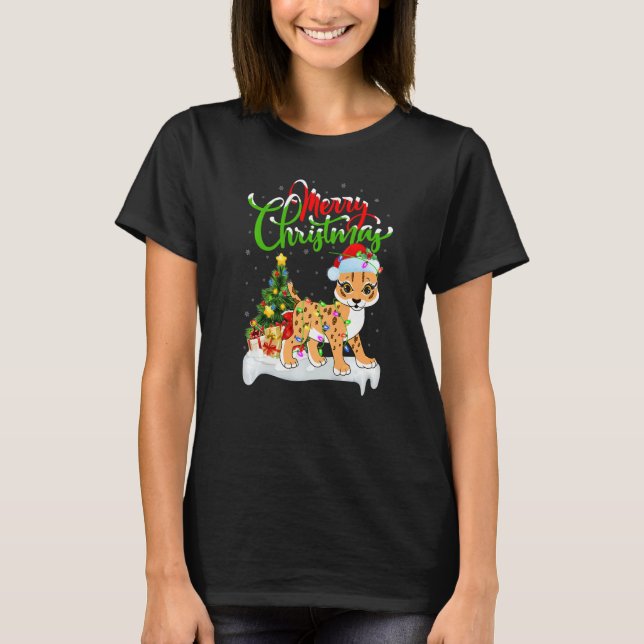 Lynx  Xmas Decorations Santa Lynx Christmas T Shirt (Framsida)
