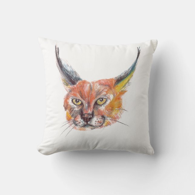 Lynxs Porträtt Throw Cushion Kudde (Framsida)
