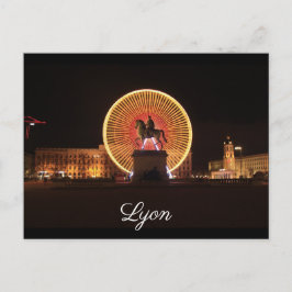 Lyon Bellecour nuit Vykort
