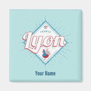 Lyon city Frankrike retro tupp vintage souvenir Magnet