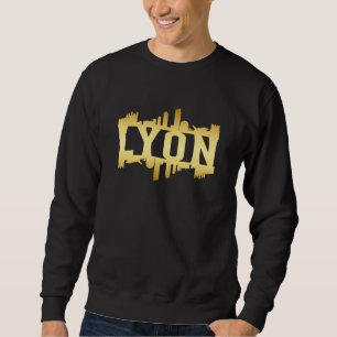 Lyon City Skyline Cityscape Resa Funny Gift Idea Lång Ärmad Tröja