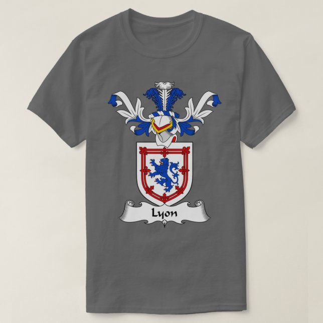 Lyon Coat of Arms Family Crest  T Shirt (Design framsida)