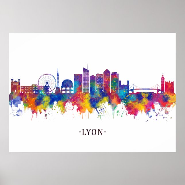 Lyon France Skyline Poster (Framsidan)