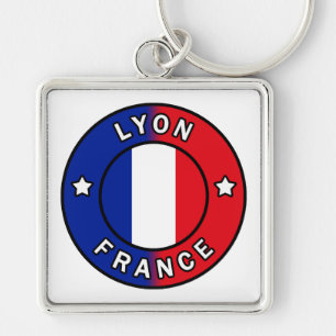 Lyon-Frankrike Fyrkantig Silverfärgad Nyckelring