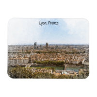 Lyon Frankrike Panorama View