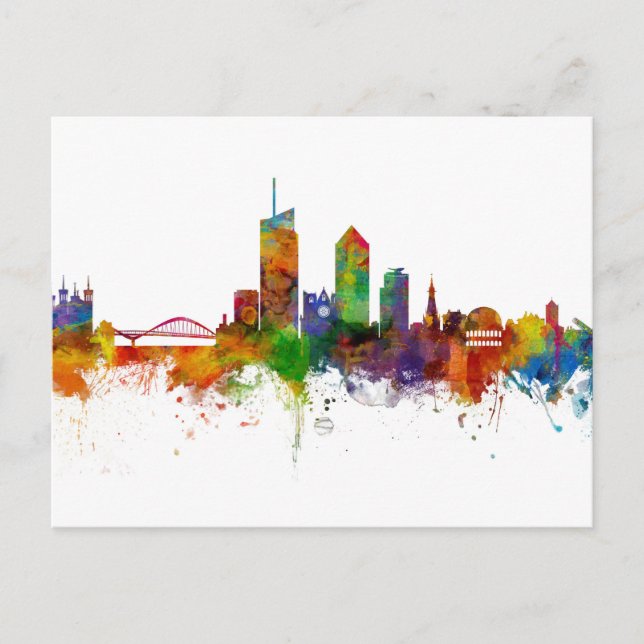 Lyon Frankrike Skyline Vykort (Framsida)