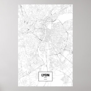 Lyon, Frankrike (svartvitt) Poster