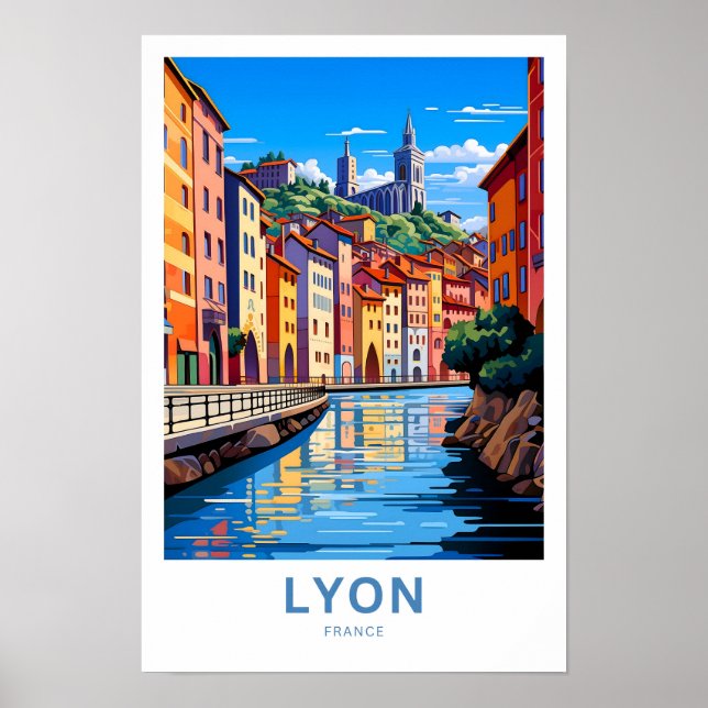 Lyon Frankrike Travel Skriv ut Poster (Framsidan)