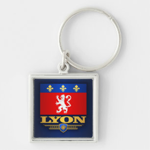 Lyon Fyrkantig Silverfärgad Nyckelring