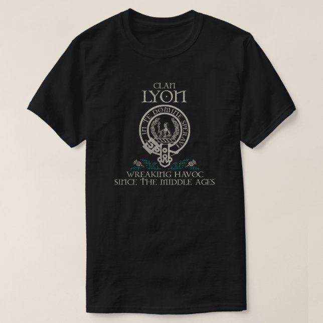 Lyon Klan vapensköld Scottish Surname tartan Thist T Shirt (Design framsida)