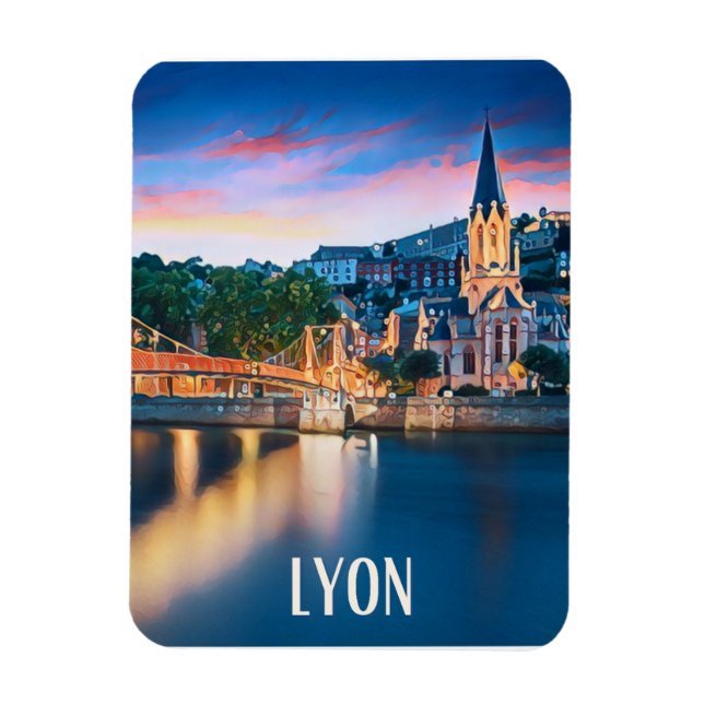 Lyon Photo Vintage Magnet (Vertikal)