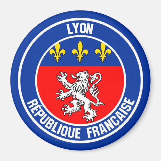 Lyon Round Emblem Magnet (Framsidan)