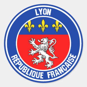Lyon Round Emblem Runt Klistermärke