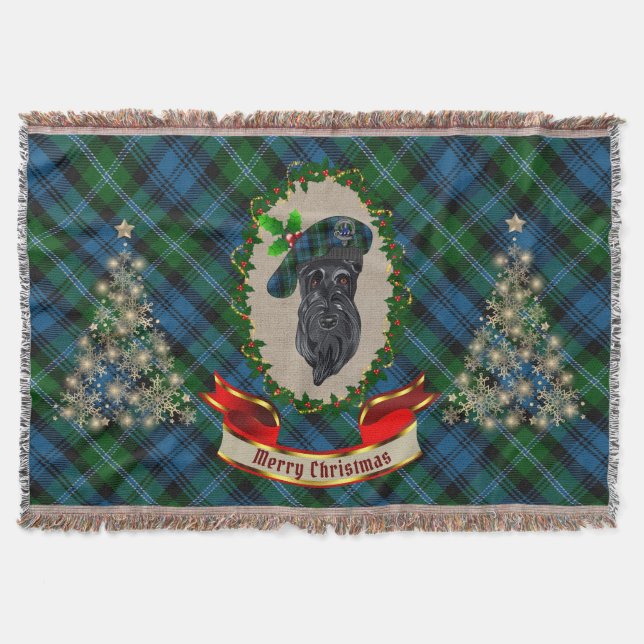 Lyon Scottie Hund jul Throw Blanket Filt (Framsidan)