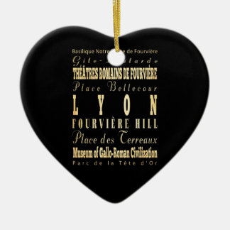 Lyon stad av frankriketypografikonst julgransprydnad keramik
