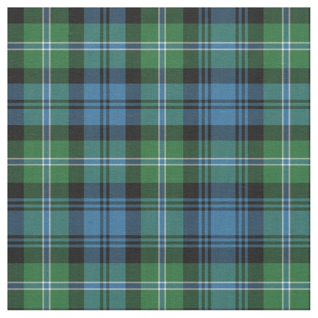 Lyon Tartan Mönster Blue och Grönt Irish Play Tyg (Närbild)