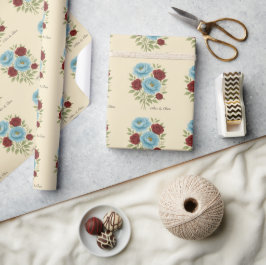 Lyons Blue Peony och Fig Lila Ro Bröllop Presentpapper