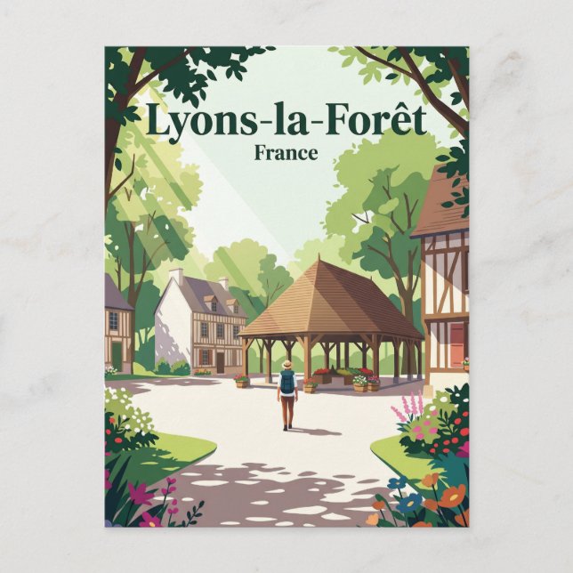 Lyons-la-Forêt Frankrike Vykort (Framsida)
