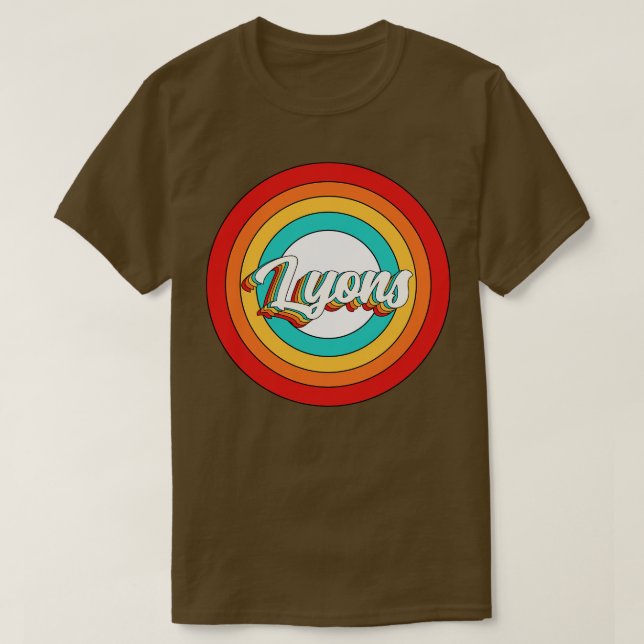 Lyons Namn Shirt Vintage Lyons Circle T (Design framsida)