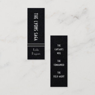 Lyons Saga av Leslie Peppers Bookmark Mini Visitkort