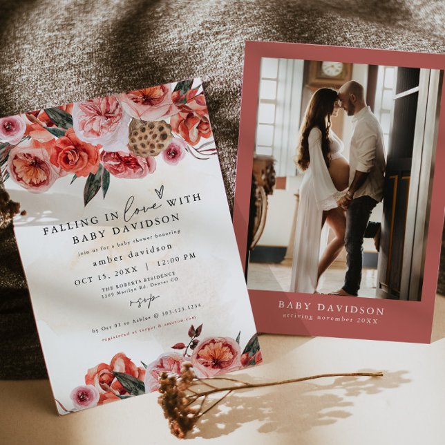 LYRA Bohemian Fall Blommigt Baby Shower Inbjudningar (Skapare uppladdad)