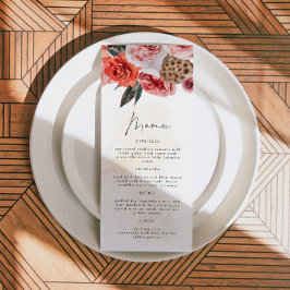 LYRA Bohemian Fall Blommigt Menu-kort Meny