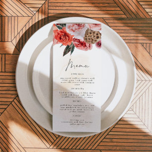 LYRA Bohemian Fall Blommigt Menu-kort Meny