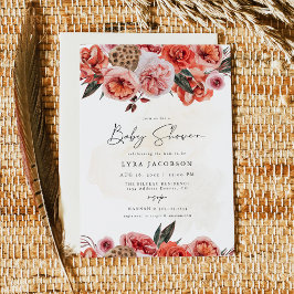 LYRA Bohemian Girl Fall Blommigt Baby Shower Inbjudningar