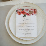 LYRA Boho Fall Blommigt Menu-kort Meny<br><div class="desc">Den här middagsmenyn innehåller burgudyga blommigtar för bohemskt fall och handskrivna skript. Den här matmenyn är perfekten som tillägg till din boho-hösthändelse.</div>