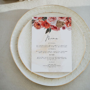 LYRA Boho Fall Blommigt Menu-kort Meny