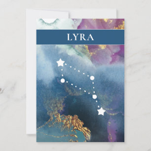 Lyra Bord Sign Celestial Watercolor Theme Inbjudningar