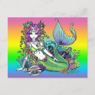 "Lyra" Postkort för Rainbow Sea Scape Sjöjungfru Vykort
