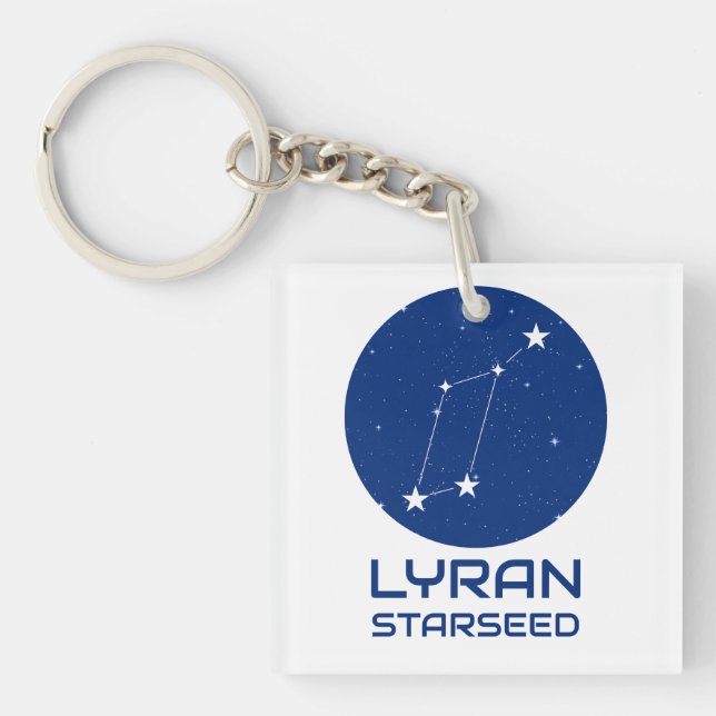 Lyran Starseed Keychain - Lyra Constellation (Framsidan)